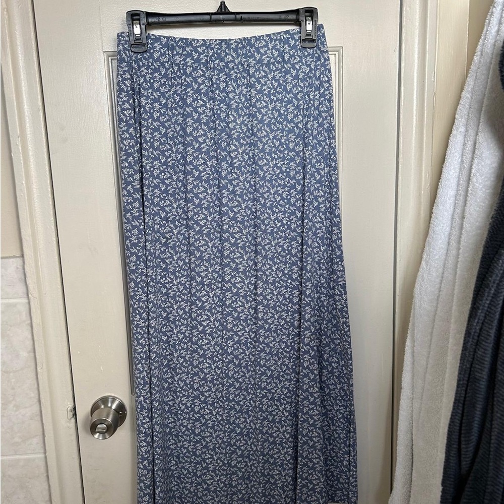 Brandy Melville Blue Pleated Maxi Skirt